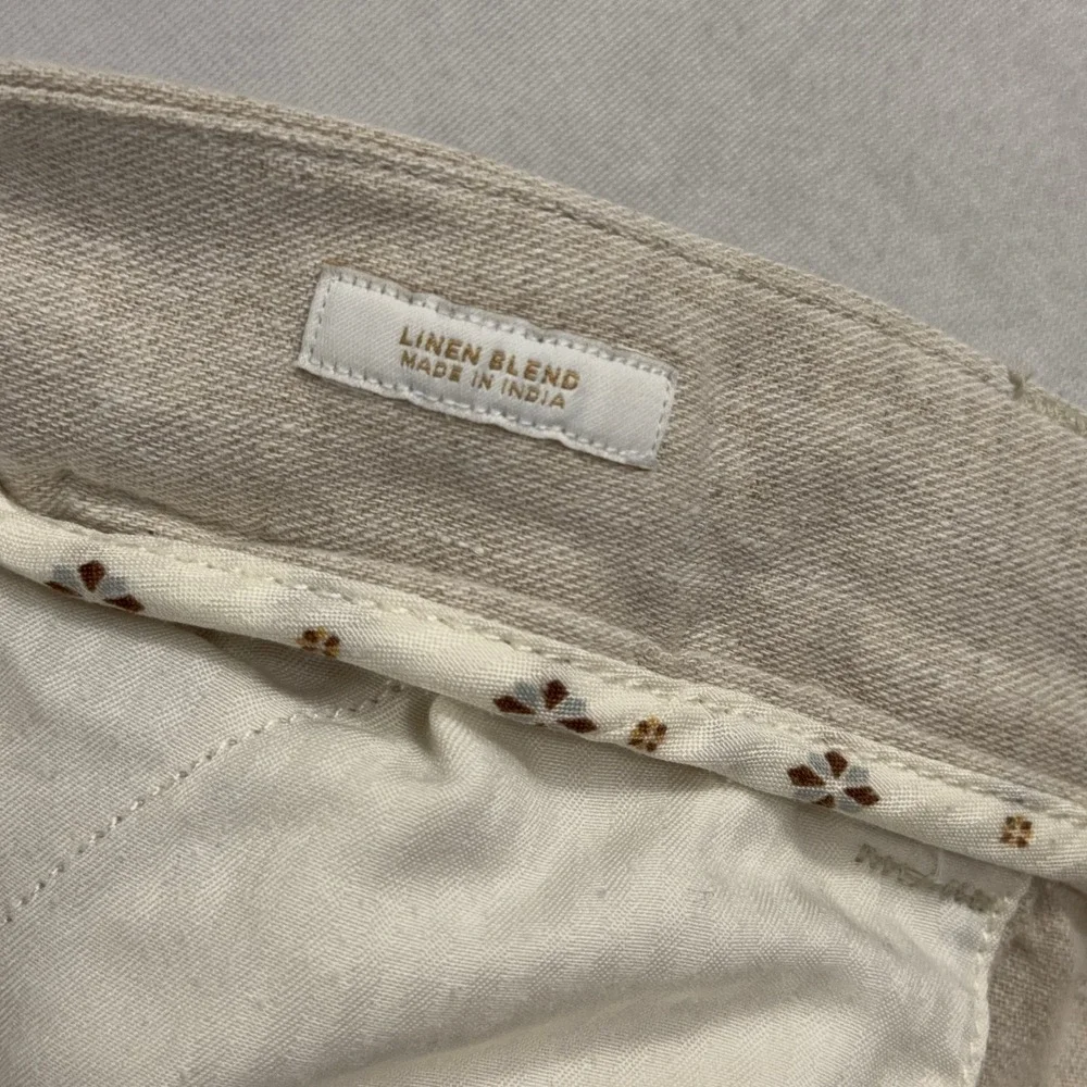 Porter & Ash Linen Blend Pleated Tapered Casual Trousers Mens Size 34